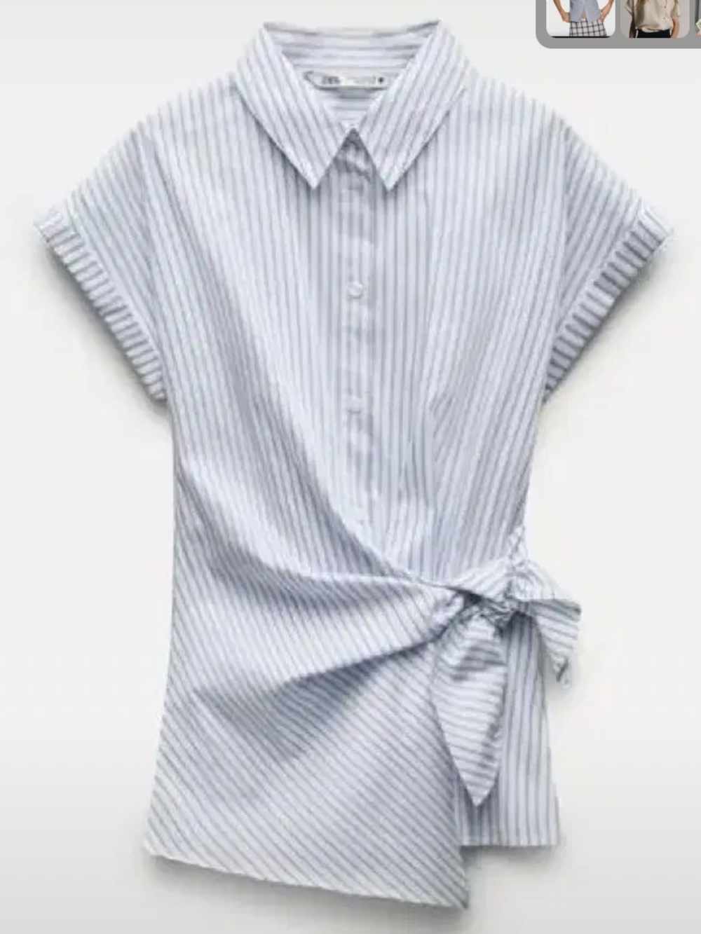 Zara ZW Collection Knot Detailed Poplin Shirt Outdoor Cotton Blend, Size XL, NWT